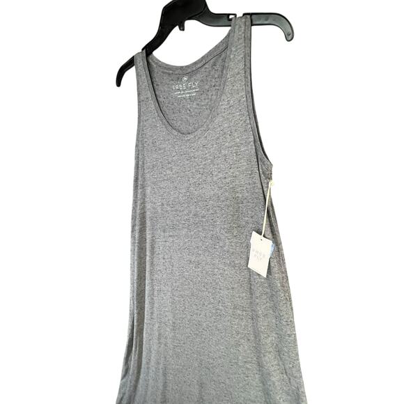 Free Fly Bamboo Heritage Midi Dress M Heather Flint Gray Cotton Bamboo Pockets - Picture 3 of 16